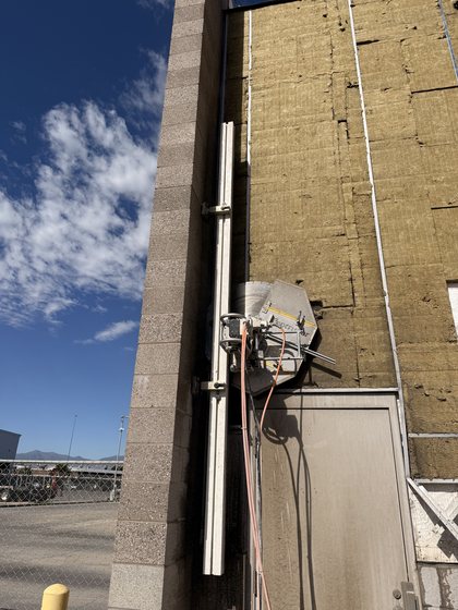 Wall sawing an opening high on a commercial building wall on a Salt Lake area job site
